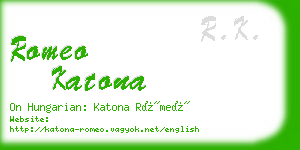 romeo katona business card